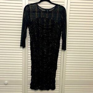 Alexa B Nites Women’s Cocktail Black/Gold Cinched Dress Size 14